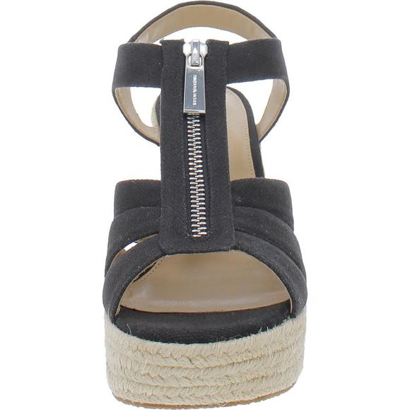 MICHAEL Michael Kors Womens Black Platform Ankle Strap Wedge Heels Shoes NWT - Picture 3 of 3